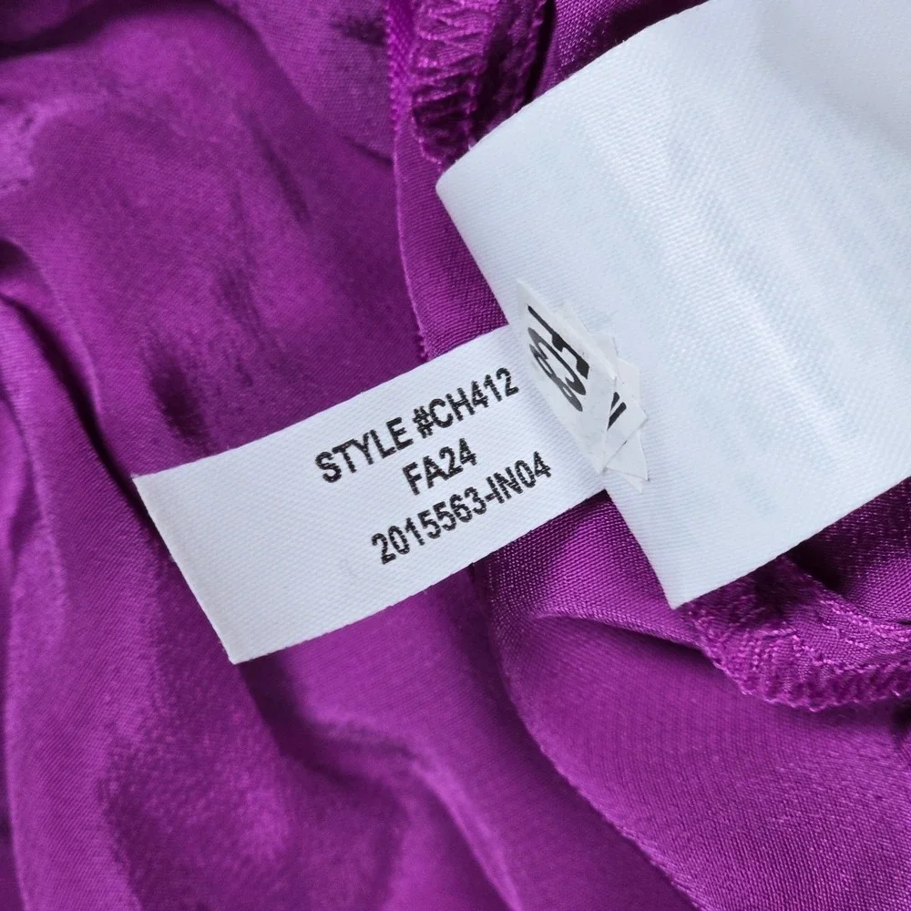 J. Crew Gwyneth‎ layered slip skirt crinkle chiffon Neon Vibrant Purple XXS NWT